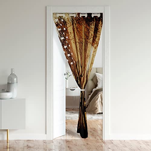 Loussiesd Cute Deer Door Curtain for Doorway Privacy Deer Hunting Closet Door Cover Curtain for Bedroom Living Room Antlers 30%-50% Room Darkening Blackout Curtain86x203cm 1 Panel… - Image 2