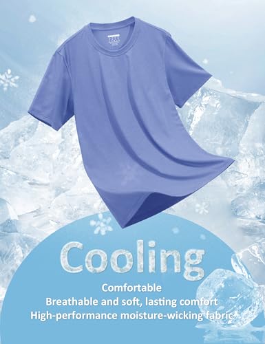 Image of MAGCOMSEN Mens T-Shirts Short Sleeve UPF 50+ Lightweight Moisture Wicking Basic Crewneck Casual Summer Cooling T Shirt