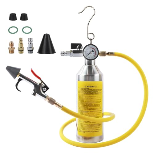 LUTIFIX AC Flush Kit, A/C Air Conditioner System Flush Canister Kit Clean Tool Set with Pressure Regulation and Real-time Monitoring Function AC Flush Gun for Air Conditioner Pipe, Fuel Pipe etc.