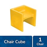 Children’s Factory Cube Chair, 15” by 15” by 15” – Yellow – Versatile – Use as Low or High Child’s Chair, Table or Adult Seat – Durable and Lightweight – Indoor or Outdoor Use (CF910-010), Set of 1