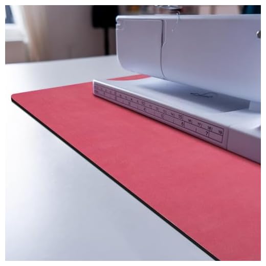 QEES Sewing Mat, Medium, Red - Premium Rubber Mat for Sewing Machine, Reduces Vibrations & Slipping for Women Sewing Enthusiast