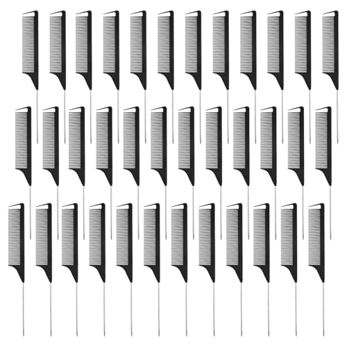 36 Peines Rat Tail para Mechas y Trenzas Negro miniatura 1