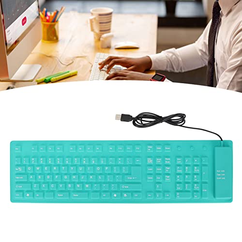 Clavier silicone pliable vert ASHATA lavable pour travailler au café