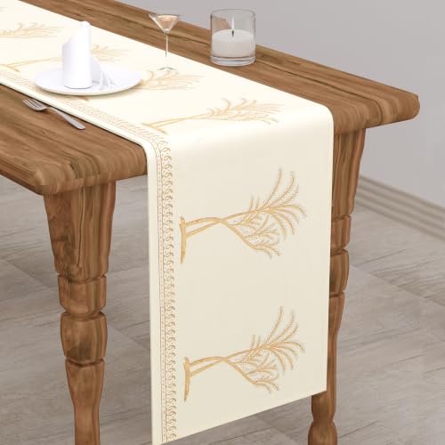 Image of BLOCKS OF INDIA Hand Block Printed Cotton Table Runner, Mat and Napkin Set for Center /Dining Table