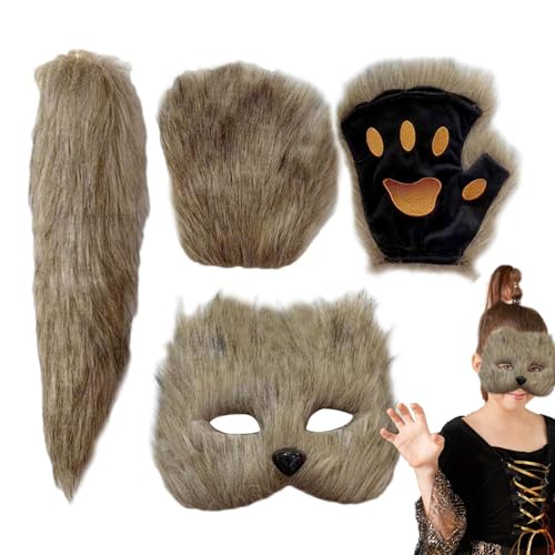 Masque de bal masqué avec queue et gants complet pour costume de fête - 7