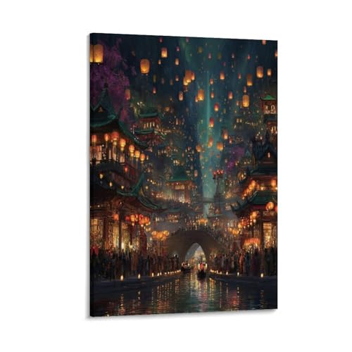 Tableau décoration ville style chinois impression sur toile 30x45