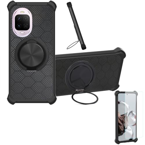 Case Compatible for Huawei Nova 16z Phone Case Cover [with 1* Tempered Glass Screen Protector] Hybrid Case[360°Ring Support, Magnetic] CX-25-HEI