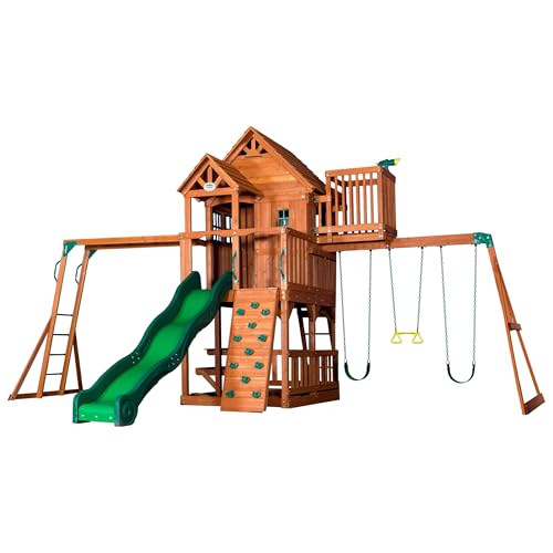 Backyard Discovery, Skyfort II Playground Cedar Wood Swing Set, w...