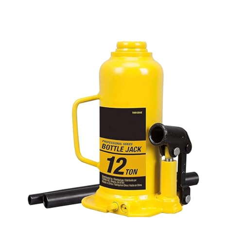 Image of Big RED 12 Ton Bottle Jack Torin Hydraulic Welded Portable Car Jack with Pump Handle for Car + SUV, 12 Ton (24,000 LBs) Capacity, Yellow