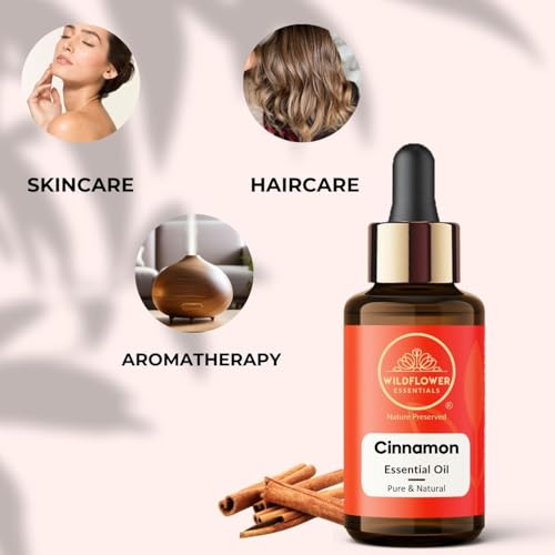 Image of Cinnamon Essential Oil for Skin & Diffuser - Cinnamon Oil for Hair Aromatherapy, DIY Soap Making Scents 30ml (1 oz)