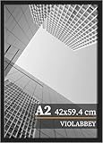 VIOLABBEY Bilderrahmen A3 Schwarz, A3 Foto Rahmen, Picture Frame 42x59.4 cm für horizontale oder vertikale Wandmontage