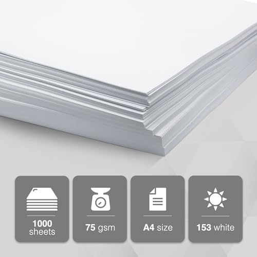 delka Multi-Purpose A4 Printer Paper, 75gsm A4 Paper, 2 Ream, 1000 Sheets, White - Image 3