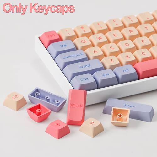 Image of Fogruaden PBT Keycaps 132 Keys Marshmallow Keycaps Set, XDA Profile, Dye-Sublimation Cute Keycap for Mechanical Keyboard