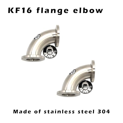 Image of bmotiontech KF Flange Elbow Fitting with KF16 NW16 / KF25 NW25 / KF40 NW40 Flange (90 KF16 Elbow x 2PCs)