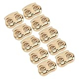 RASTKY Cordones Duraderos con Abrazadera, Cordones de Encaje, Extremo de Bloqueo para Equipaje, Pantalones, Zapatos, Manualidades, 10 Uds. (GOLD)