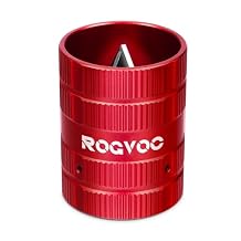 Deburring Tool, Plumbing Reamer Chamfering Tool for 1/4 Inch to 1-5/8 Inches, Inner Outer Pipe Reamer with 4 Solid Cutting Edges for PVC, Copper and Aluminum Tubes, Red