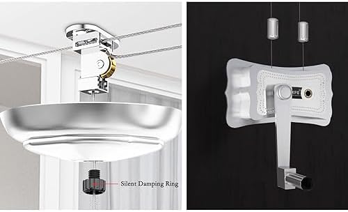 Ceiling Drying Rack Household Hand Operated Lifting Double Pole Clothes Hanger Ceiling Mounted Clothes Stainless Steel Manual Drying Rack for Balcony, Bathroom to Pursue,One Color-2.7m