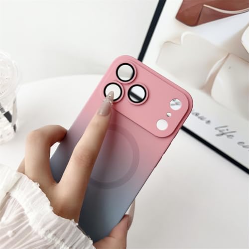 Coque iPhone 15 Pro magnétique rose en silicone dégradé idéale pour charger au quotidien - 3