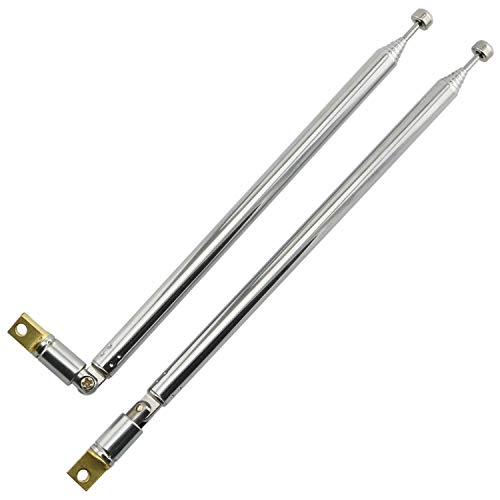 Ruiling 2 x Edelstahl-Radioantenne, Universal-Antenne, 7 Abschnitte, 77 cm in Gesamtlänge, Ersatz für Radio, TV und andere elektrische Produkte Cover