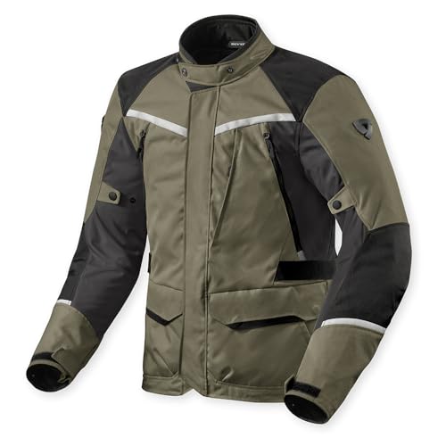 Blouson textile de moto REV'IT! Voltiac 3 H2O veste étanche vert gris 2XL