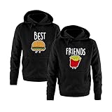 YDLIHUA Beste Freunde Pullover für Zwei Mädchen Best Friends Hoodie BFF Pullover Sister Kapuzenpullover Damen Pulli Geburtstagsgeschenk 1 Stück,Schwarz-pommes,XXL