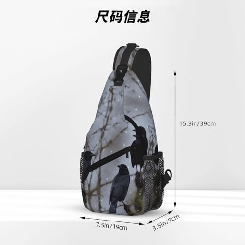 Bolso Bandolera Black Crow Birds Unisex para Viaje y Senderismo miniatura 4