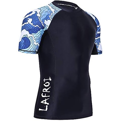 LAFROI - Protector de compresión para hombre, manga corta, UPF 50+ Cover