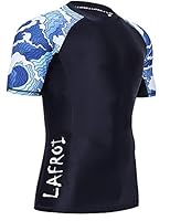 LAFROI Herren Kurzarm UPF 50+ Kompressionsshirt Rash Guard-CLY02D (Surge,LG)