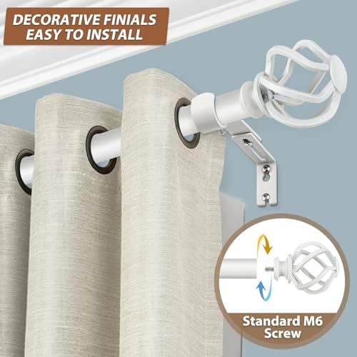 image for KAMANINA Replacement Finials for 1 or 7/8 Inch Curtain rods, Twisted C