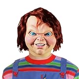 Chucky Doll Mask Evil Scary Vinyl Mask Scary Ghost Mask Horror Face Cosplay Costume Party Set Halloween Props