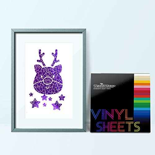 Vinyle holographique TECKWRAP feuille adhésive chrome pour machine de découpe scrapbooking