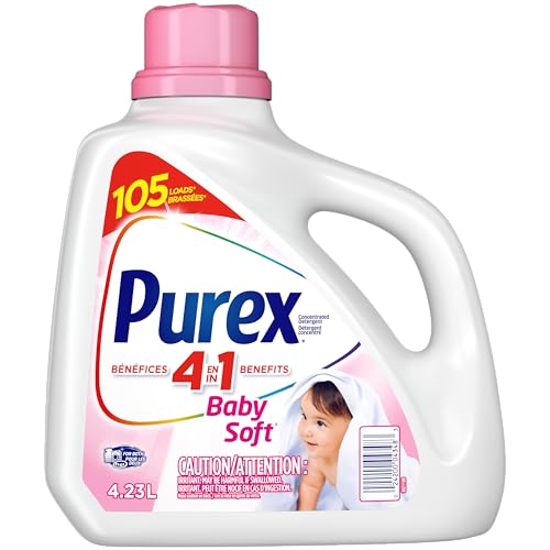 Purex 2582205 Purex Baby Soft Hypoallergenic Liquid Laundry Detergent 4.23L 105 Loads Blue