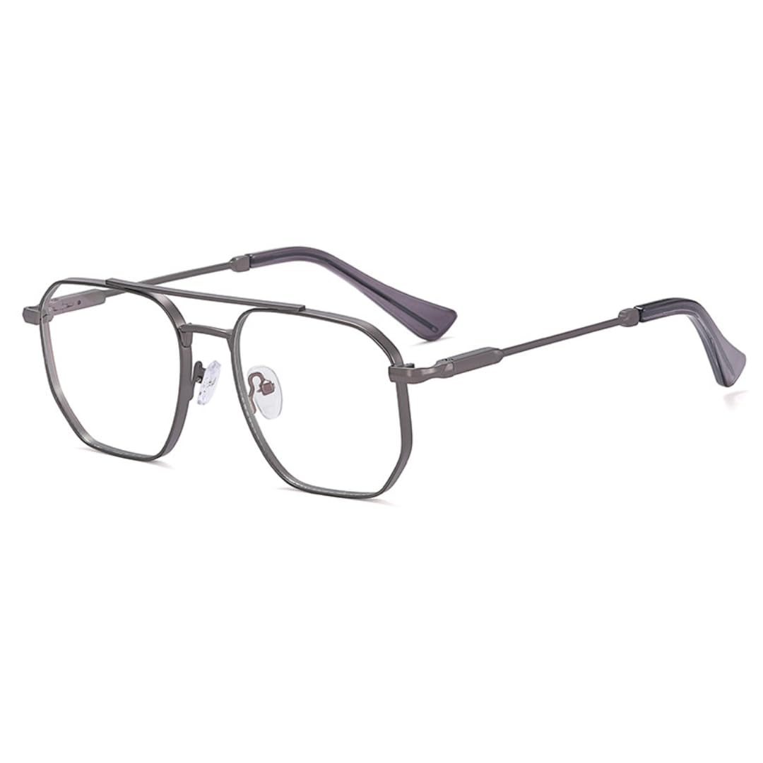 Montura de gafas de estilo moderno para mujer, gafas de metal a la moda para hombre.