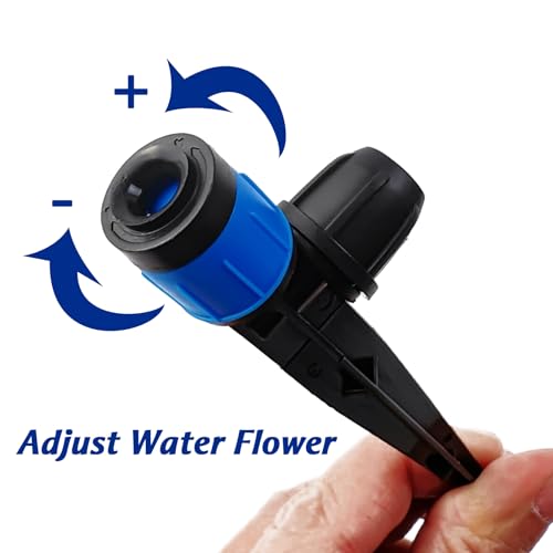 GXXMEI 30PCS Drip Irrigation Emitters with Stake, 360°Adjustable Fan Sprayer Water Flow Lock Barbed Dripper for 1/4\" Drip Irrigation Tubing Garden Irrigation Sprayer for DIY Garden Irrigation System - Thumbnail 5