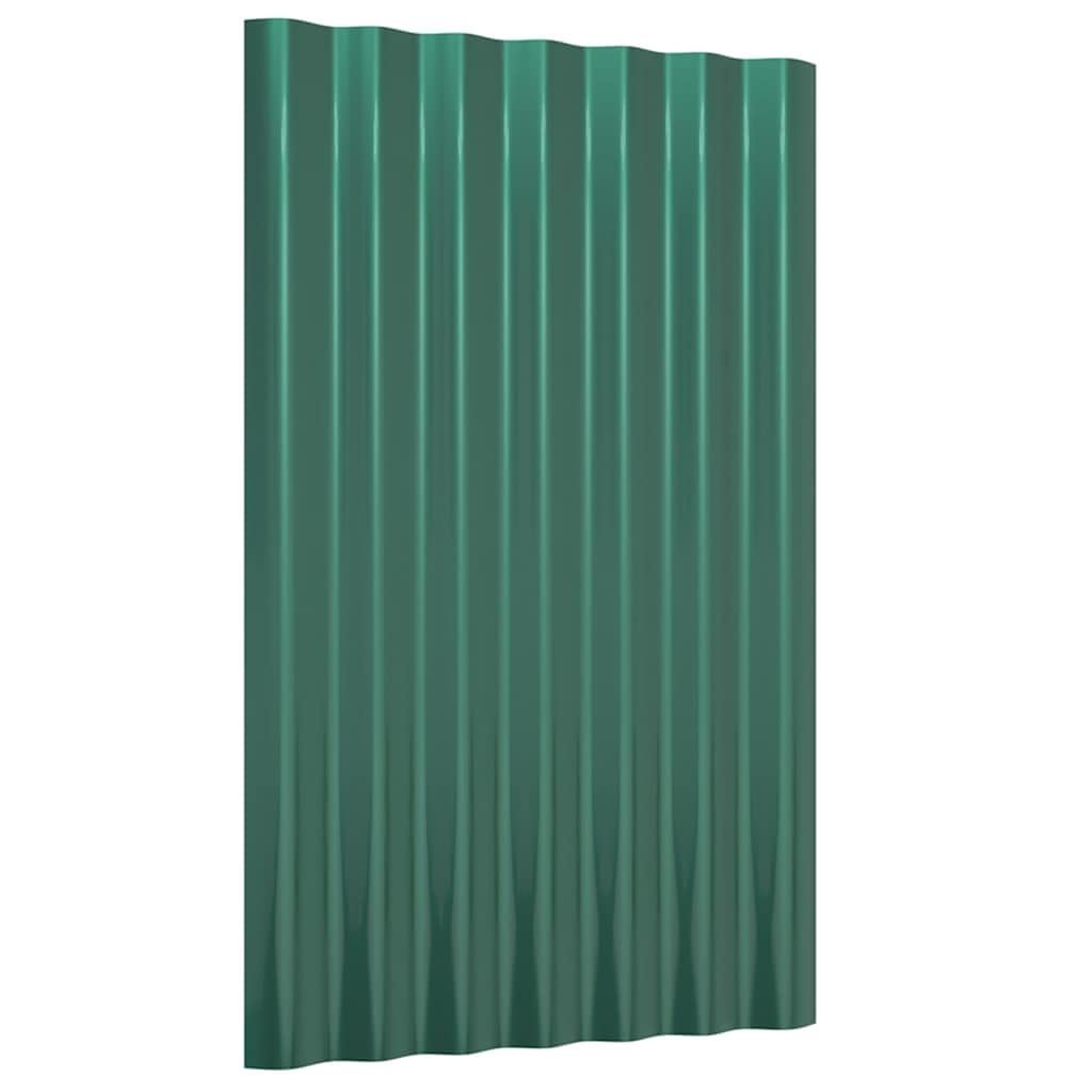 Paneles de tejado 12 Unidades Acero galvanizado Verde 60x36 cm,6.72kg-319123