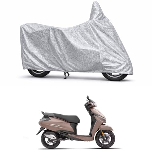 Image of 100% Waterproof Two Wheeler Body Cover Multi Layered Fabric Designed for TVS New Jupiter | Belt Buckle Lock | Silver Mag
