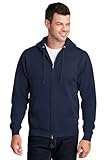 Port & Co Classic Fleece Full-Zip Hooded Sweatshirt-PC78ZH-2XL-Navy