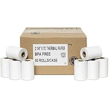 50 Rolls of Thermal Paper 2 1/4 by 70 Verifone VX520 First Data FD400 Nurit 8000 8020 STP103 48gm