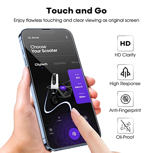 Image of JETech Full Coverage Tempered Glass Screen Protector Guard for iPhone 13 Pro Max with Easy Installation Tool, Case-Friendly, HD Clear, 3-Pack