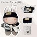 Clothes for 17cm Dolls Accessories Crochet 3 Piece Set Outfits for Doll(Black Sweater)
