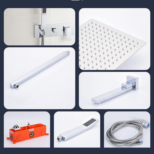 Kit de douche murale gain de place douche de pluie anti-calcaire et bec rétractable - 6