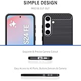 Natbok Military-Grade Shockproof Case for Samsung Galaxy S24 FE, Carbon Fiber Texture, Soft Flexible TPU Slim Anti-Scratch Cover, Black - Image 7