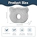 Memory Foam Baby Pillow for Newborn Flat Head Baby Pillow Machine-Washable Neck Support Prevent Flat Head 100% Cotton,Grey