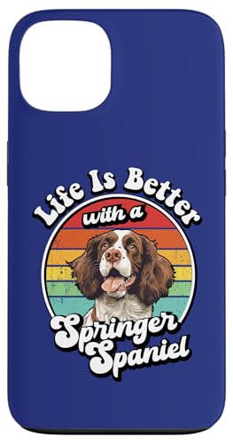Vintage Retro Life Is Better With A Springer Spaniel Lover �X�}�z�P�[�X iPhone 13 �p