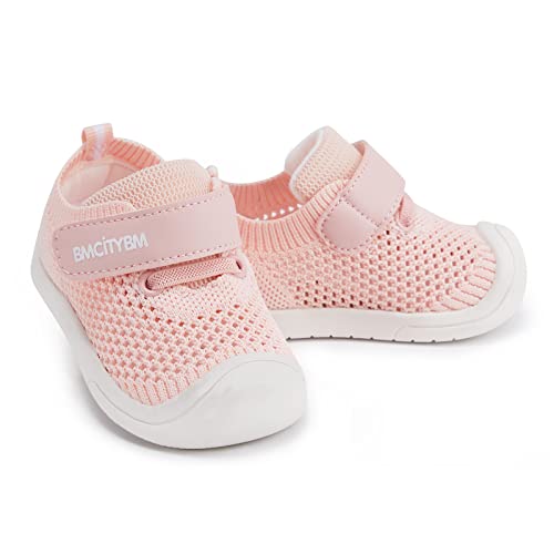 Bmcitybm W21SS011-PINK-120-N2 Baby Boy Girl Shoes Breathable Mesh Walking Shoes Lightweight Non-Slip Sneakers Infant First Walkers 6 9 12 18 24 Month Pink Size 6-12 Months Infant thumb #1