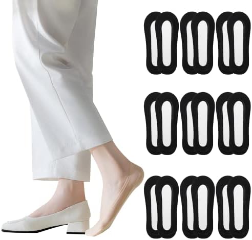 No Show Liner Socks Women Ultra Low-cut Thin Invisible Socks Non-Slip Footies for Flats High Heels Hidden Loafer