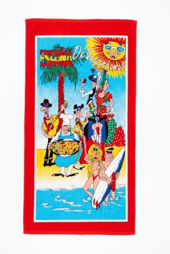 MATBOTEX.COM ROPA DE HOGAR & BEBE Toalla Playa Divertida España Oferta Verano 85 X 160 Algodón 100% Y Terciopelo Super Suave Al Tacto
