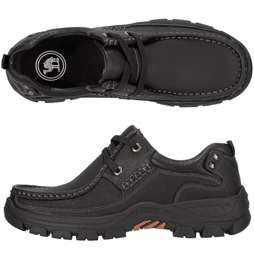 CAMEL CROWN Mens Walking Shoes Leather Lace up Loafer Relaxed-Fit Comfortable Casual Shoes2