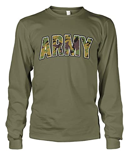 Men's Classic Camouflage Army Military Infantry Long Sleeve T-Shirt (Olive Green, 3X-Large)