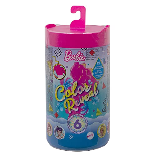 Barbie Color Reveal Mini-Poupée Chelsea avec 6 éléments Mystère, Série Monochrome, 4 Sachets Surprise, Modèle Aléatoire, Jouet pour Enfant, GTT24
